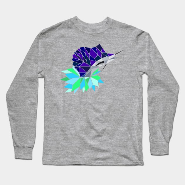 Geometric Sailfish Long Sleeve T-Shirt by Wild Geometric